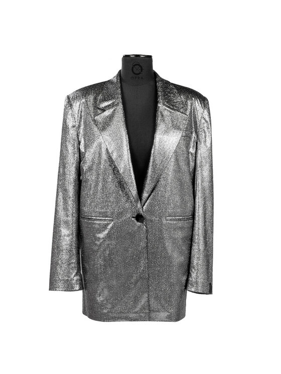 OPRA OPRA Marynarka OPR-BLAZER-SILVER Srebrny Regular Fit
