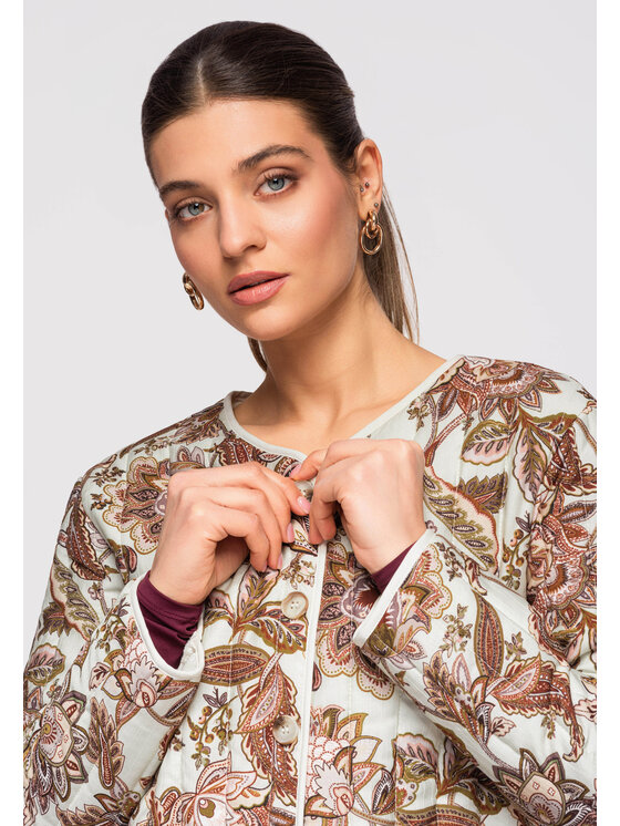 Ombre Ombre Kurtka przejściowa OW-JALP-0127 Beżowy Loose Fit