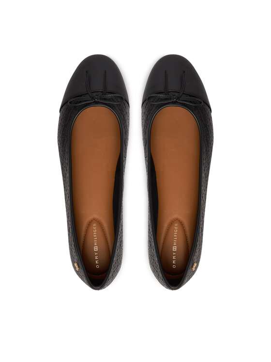 Tommy Hilfiger Tommy Hilfiger Baleriny Th Monogram Ballerina FW0FW09468 Czarny