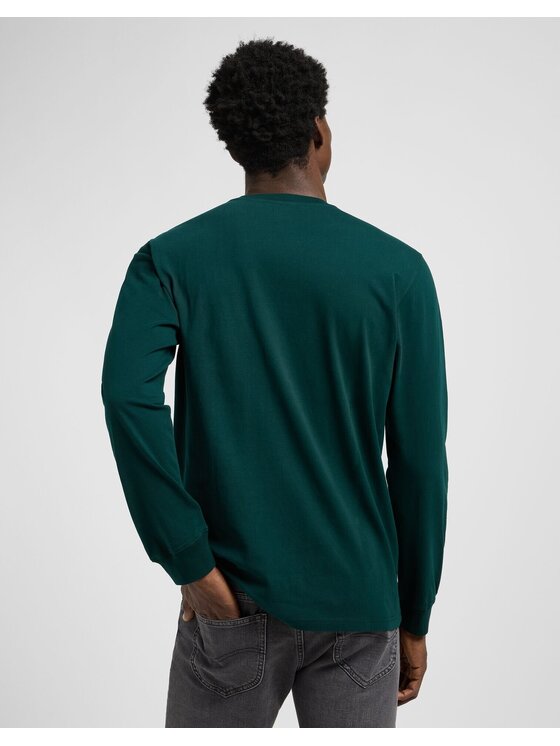 Lee Lee T-Shirt LS PATCH LOGO TEE Zielony Regular Fit