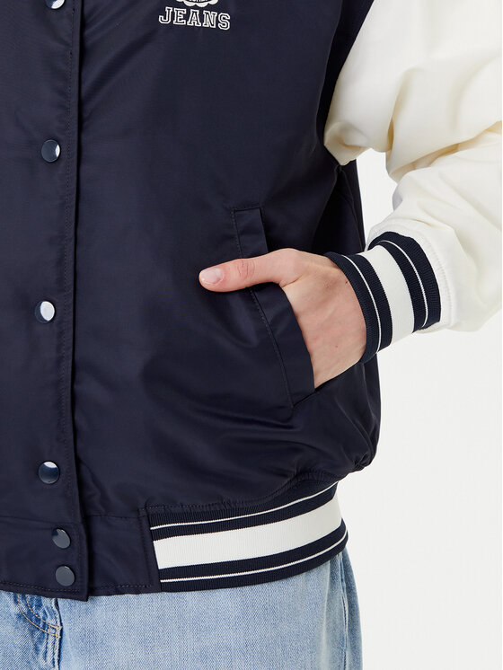 Guess Jeans Guess Jeans Kurtka bomber W5YL15 WHAA2 Granatowy Regular Fit