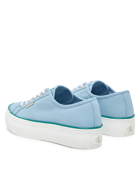 Calvin Klein Jeans Calvin Klein Jeans Tenisky Vulc Flatform Ctn Logo Tag YW0YW01838 Světle modrá