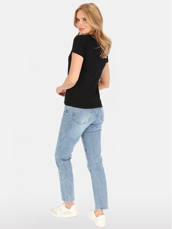 Perso Perso T-Shirt TCE241100F Czarny Regular Fit