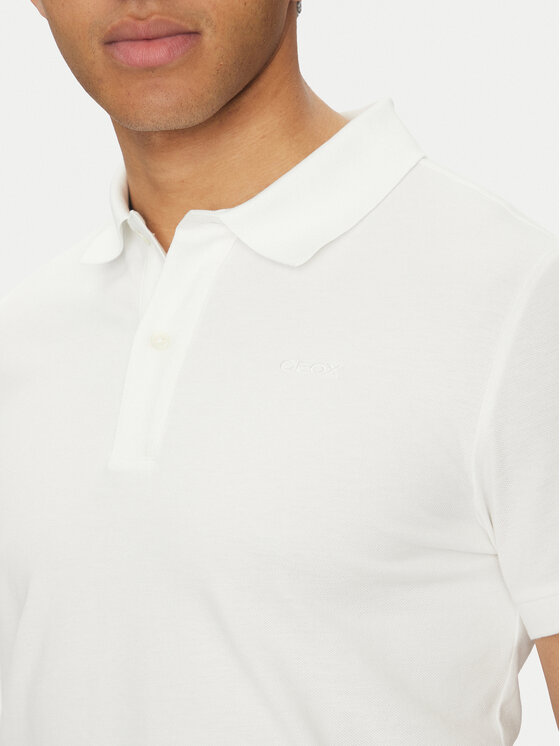 Geox Geox Polo M5511B T3240 F2128 Biały Regular Fit