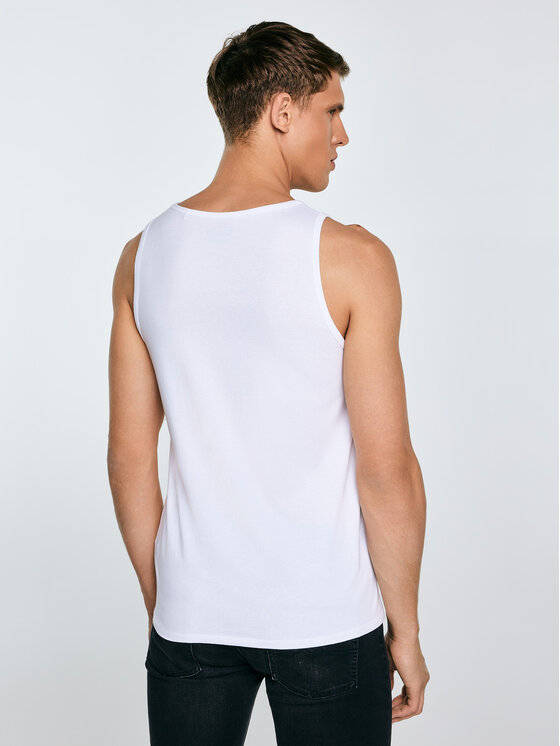 BIG STAR BIG STAR Tank top DERO Biały Slim Fit