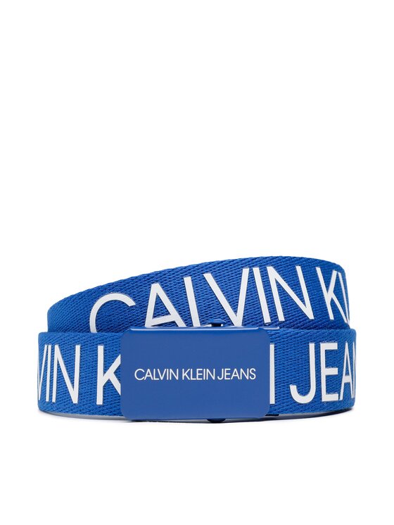 Curea pentru copii Calvin Klein Jeans Canvas Logo Belt IU0IU00125 Albastru