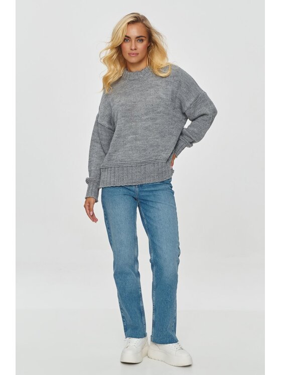 Makadamia Makadamia Sweter S151 Szary Regular Fit