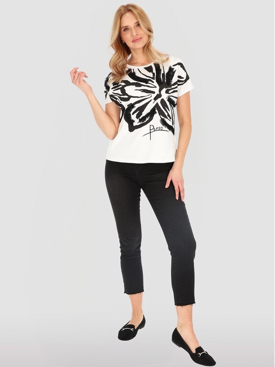 Perso Perso T-Shirt TCE247000F Bílá Regular Fit