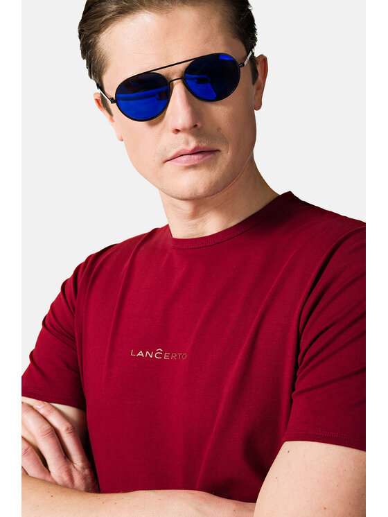 Lancerto Lancerto T-Shirt Steph TS073123000008 Bordowy Regular Fit