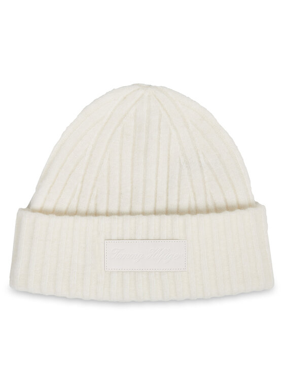 Căciulă Tommy Hilfiger Tommy Twist Beanie AW0AW15325 Alb