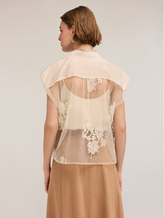 Motivi Motivi Camicia 5018W000504N011 Crema Boxy Fit