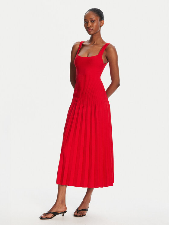 STAUD STAUD Džemper haljina Ellison R24S2213VN Crvena Regular Fit