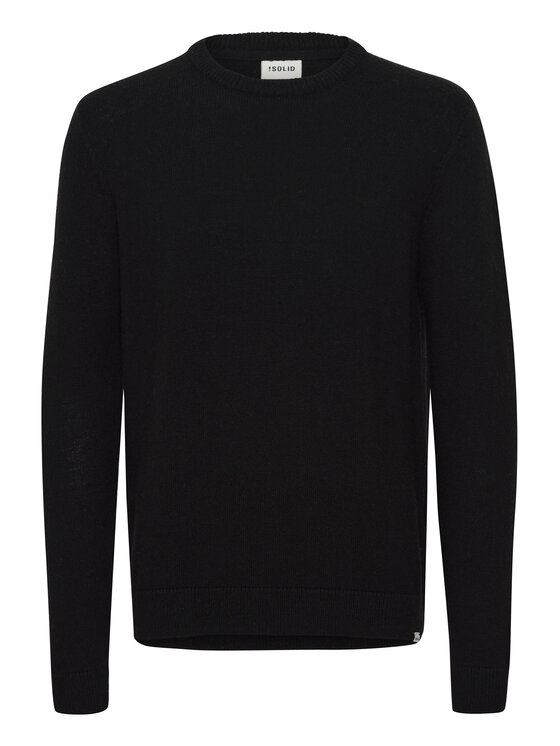 Solid Pulover 21107341 Negru Regular Fit