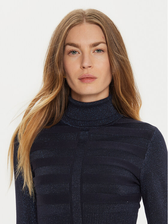 Morgan Damen Rollkragenpullover – Langärmlig, Aus Lurexgarn, Farbe Weiß, Größe S