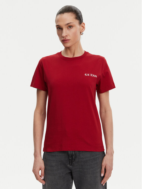 Guess Guess Póló W5RI04 I3Z14 Piros Regular Fit