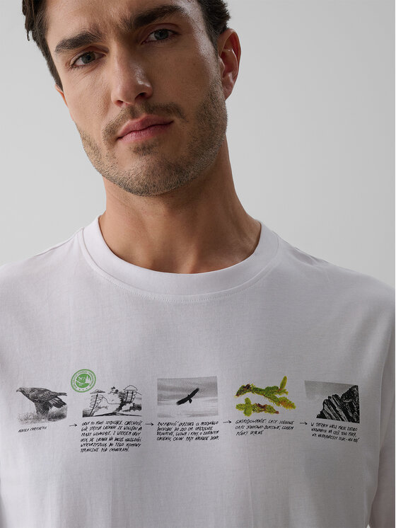 4F 4F T-Shirt OVERLAND Biały Regular Fit