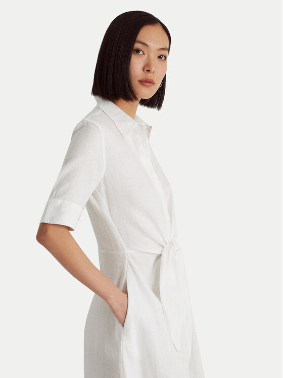 LAUREN RALPH LAUREN Lauren Ralph Lauren Рокля тип риза 200831364001 Бял Regular Fit