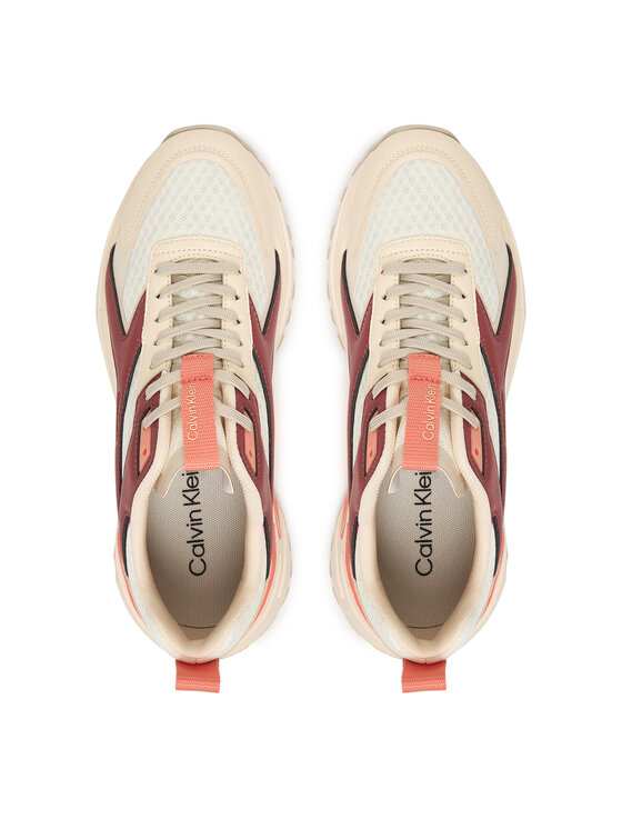 Calvin Klein Calvin Klein Sneakersy Hike Run Ckstripe Mesh HW0HW03002 Beżowy jasny