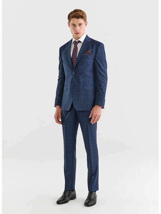 Pako Lorente Pako Lorente Spodnie garniturowe P23SF-6G-010 Granatowy Slim Fit