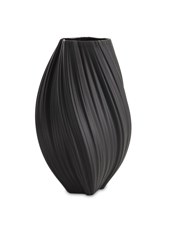 Wazon MIAhome, Czarny, porcelanowy 34x18x18 cm MARIKO
