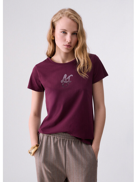 Liu Jo Liu Jo T-Shirt TF6251JS923L9624 Fioletowy Regular Fit
