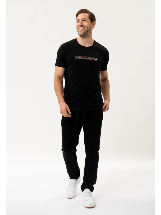 Volcano Volcano T-Shirt T-NIGHT Czarny Regular Fit