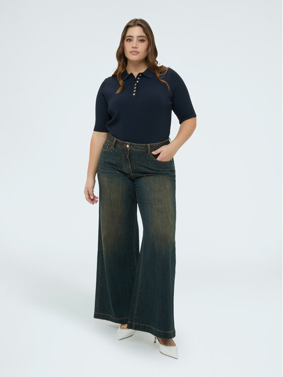 Fiorella Rubino Fiorella Rubino Jeansy P463T505250N034 Niebieski Flared Fit