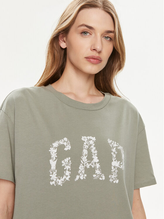 Gap Gap Marškinėliai 875093-00 Žalia Relaxed Fit