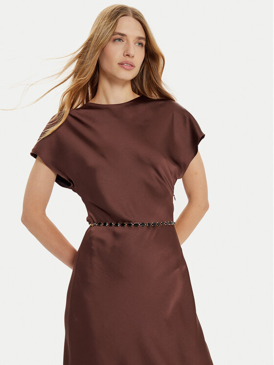Imperial Imperial Φόρεμα κοκτέιλ ADQJIBA Καφέ Regular Fit