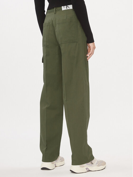 Calvin Klein Jeans Calvin Klein Jeans Παντελόνι υφασμάτινο J20J221297 Πράσινο Straight Fit