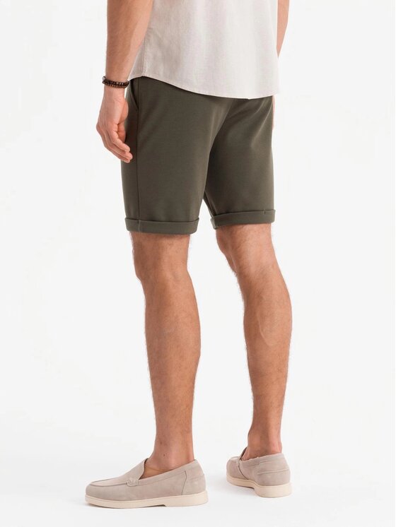 Ombre Ombre Szorty materiałowe OM-SRCS-0170 Zielony Regular Fit