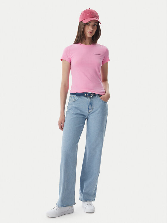 Tommy Jeans Tommy Jeans T-särk Ess Logo DW0DW23479 Heleроosa Slim Fit
