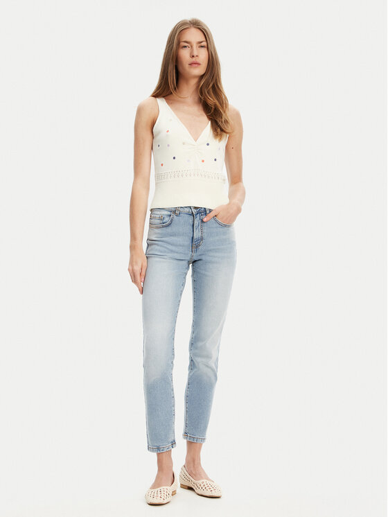 United Colors Of Benetton United Colors Of Benetton Top 10C1EH01A Beżowy Regular Fit