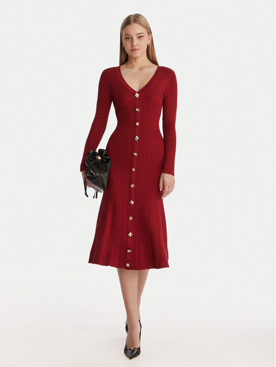 Guess Guess Strickkleid W6RK02 Z3700 Rot Regular Fit