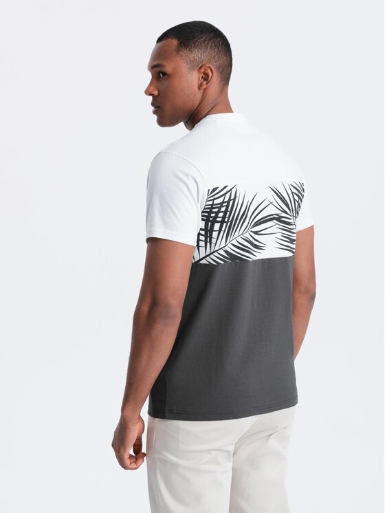 Ombre Ombre T-Shirt S2043 Szary Regular Fit