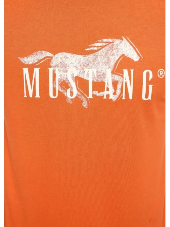 Mustang Mustang T-Shirt Style Austin Pomarańczowy Regular Fit