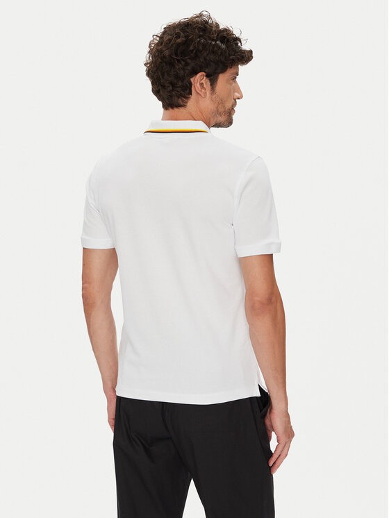 K-Way K-Way Тениска с яка и копчета Jud K1125DW Бял Regular Fit