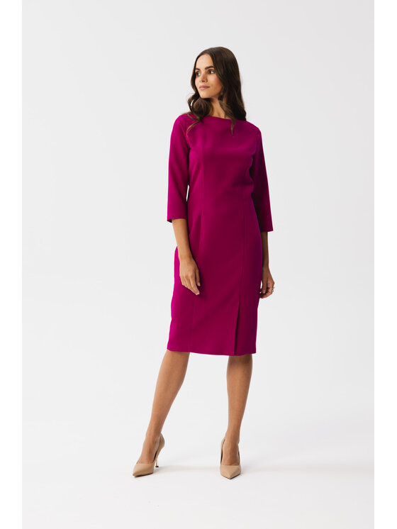 Stylove Stylove Koktejlové šaty S350 Fialová Modern Fit