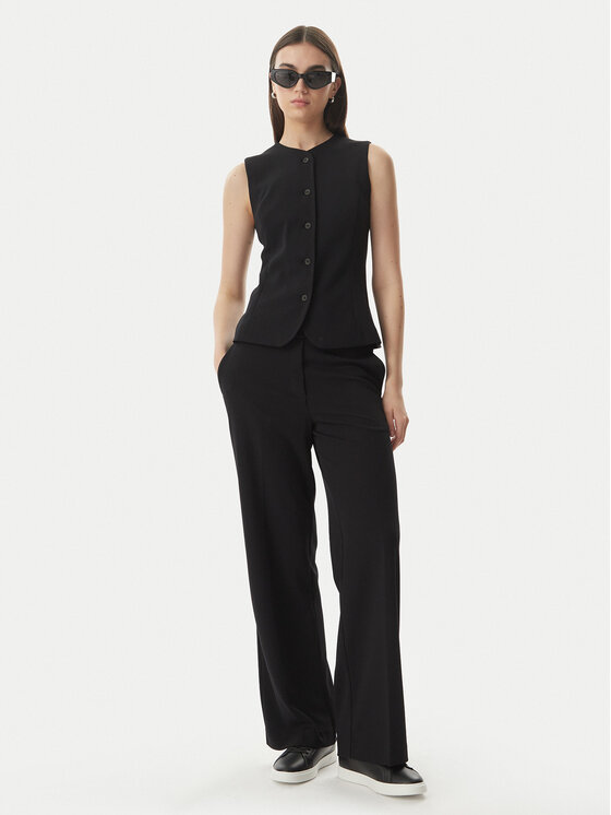 Calvin Klein Calvin Klein Hlače LV044F648G Crna Wide Leg
