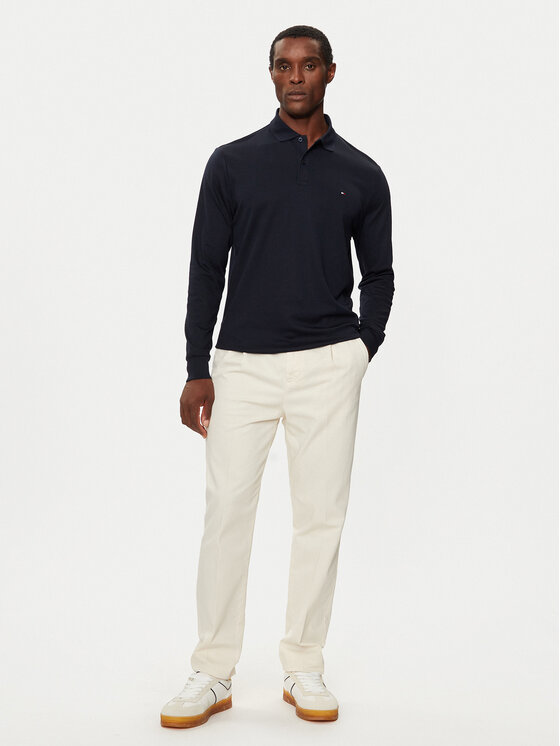 Tommy Hilfiger Tommy Hilfiger Тениска с яка и копчета MW0MW37317 Тъмносин Regular Fit