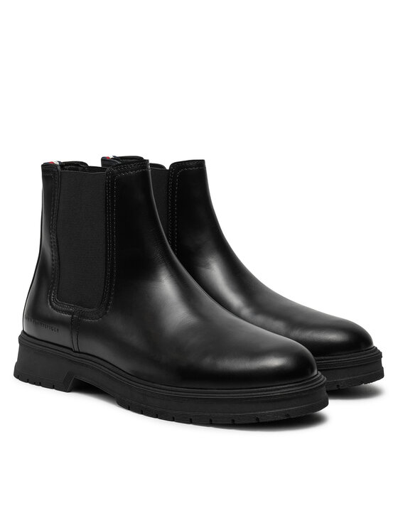 Tommy Hilfiger Tommy Hilfiger Боти тип челси Hilfiger Abrasiv Warm Lth Chels FM0FM05176 Черен