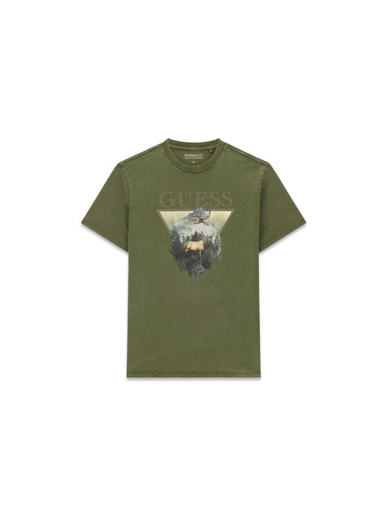Guess Guess T-Shirt 185491 Zielony Classic Fit