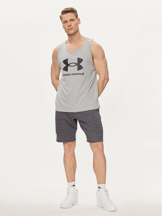 Under Armour Under Armour Smanicato Ua Sportstyle Logo Tank 1382883-035 Grigio Loose Fit