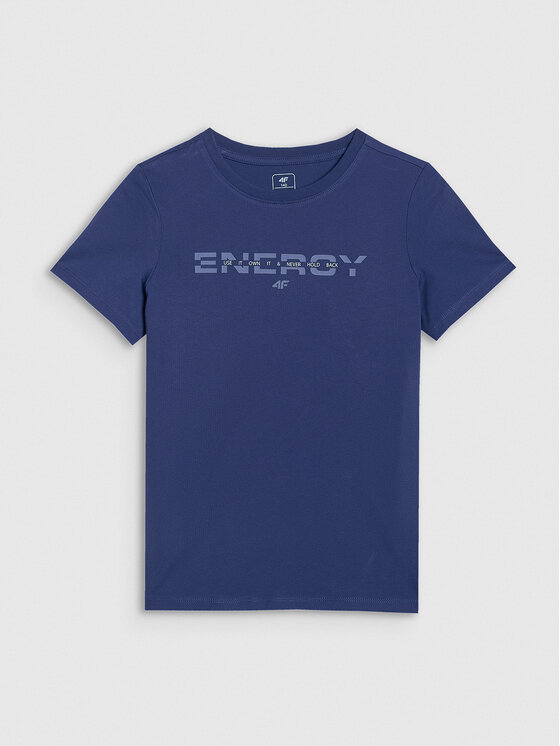 4F 4F T-Shirt BASIC+ Granatowy Regular Fit