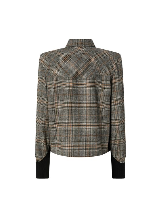 PINKO PINKO Koszula Berta camicia check filo Beżowy Regular Fit