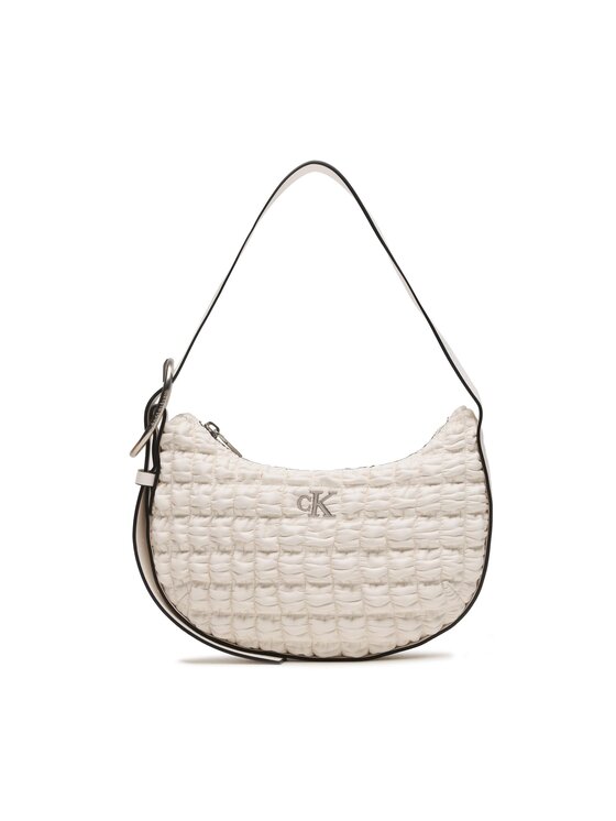 Calvin Klein Geantă Crescent Buckle Sholuder Bag K60K611037 Alb
