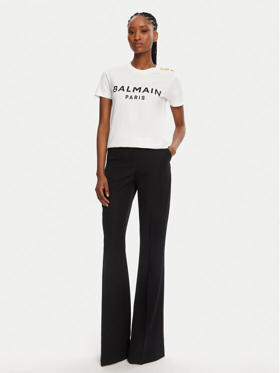 Balmain Balmain T-shirt BF1EF005BB02 Bijela Regular Fit