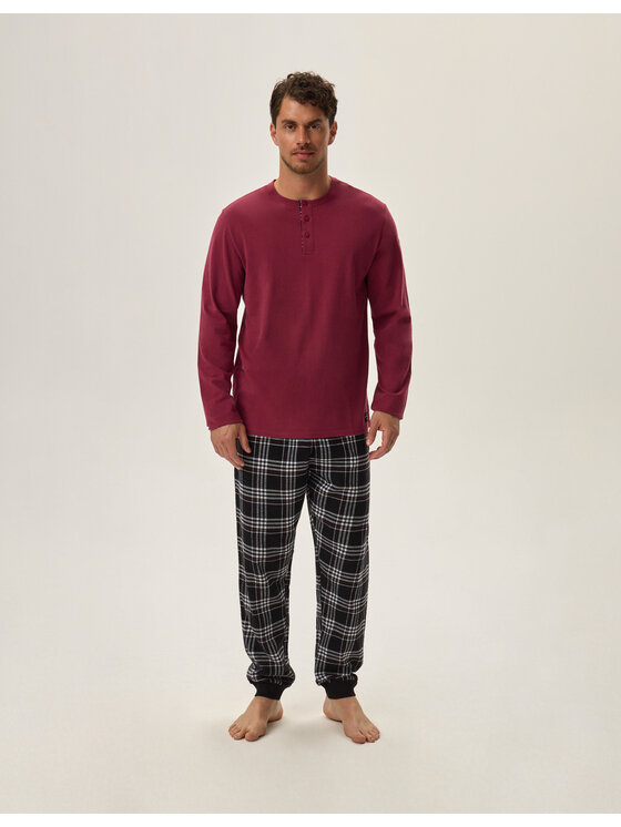 Henderson Henderson Pyžamo 41919 Červená Regular Fit