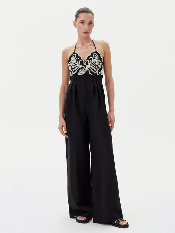 TWINSET TWINSET Salopetă 251LB2FAA Negru Regular Fit