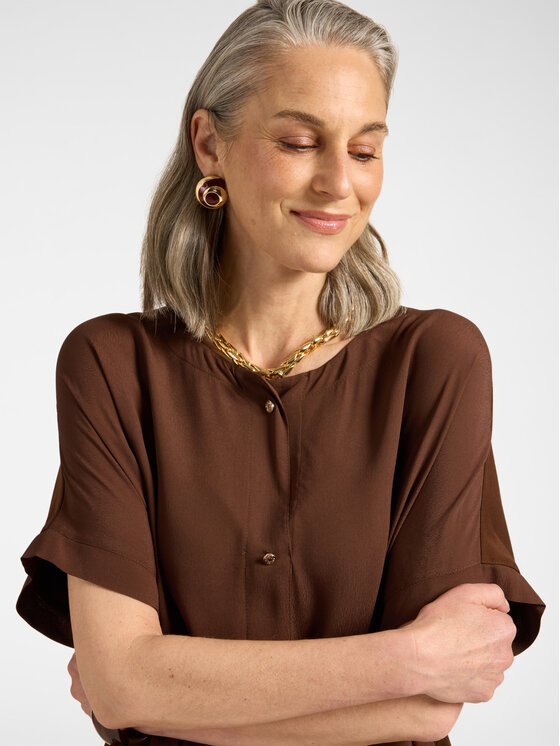 Elena Mirò Elena Mirò T-shirt G090Z000785N032 Marrone Boxy Fit